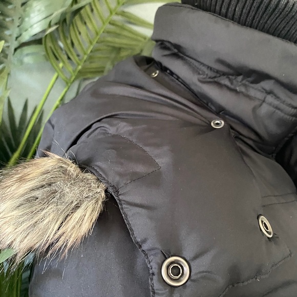 Esprit black down puffer coat removable fur collar - Picture 6 of 15